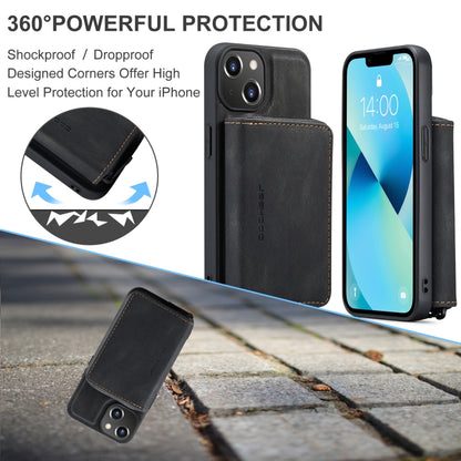 For iPhone 15 JEEHOOD Magnetic Zipper Wallet Leather Phone Case(Black) - iPhone 15 Cases by JEEHOOD | Online Shopping UK | buy2fix