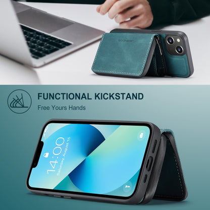 For iPhone 15 JEEHOOD Magnetic Zipper Wallet Leather Phone Case(Blue) - iPhone 15 Cases by JEEHOOD | Online Shopping UK | buy2fix