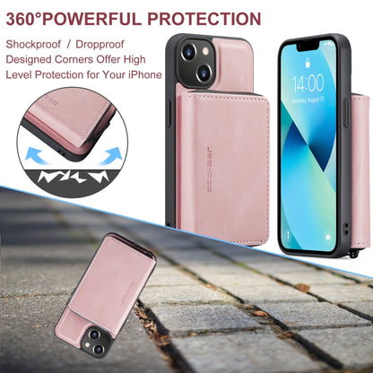 For iPhone 15 JEEHOOD Magnetic Zipper Wallet Leather Phone Case(Pink) - iPhone 15 Cases by JEEHOOD | Online Shopping UK | buy2fix