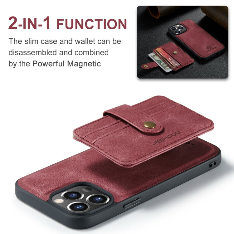 For iPhone 15 Pro JEEHOOD RFID Blocking Anti-Theft Magnetic PU Phone Case(Red) - iPhone 15 Pro Cases by JEEHOOD | Online Shopping UK | buy2fix