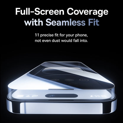 For iPhone 15 Baseus Sapphire Series Dustproof Peep-proof Tempered Glass Film - iPhone 15 Tempered Glass by Baseus | Online Shopping UK | buy2fix