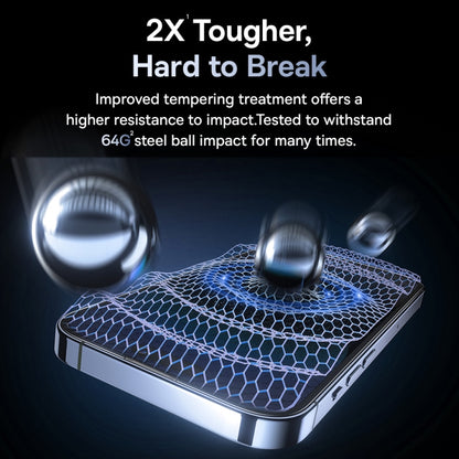 For iPhone 15 Baseus Sapphire Series Dustproof Peep-proof Tempered Glass Film - iPhone 15 Tempered Glass by Baseus | Online Shopping UK | buy2fix