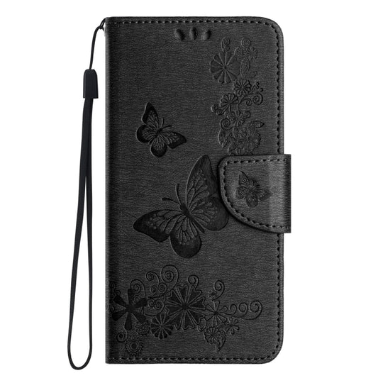 For iPhone 16 Plus Butterfly Embossed Flip Leather Phone Case(Black) by buy2fix