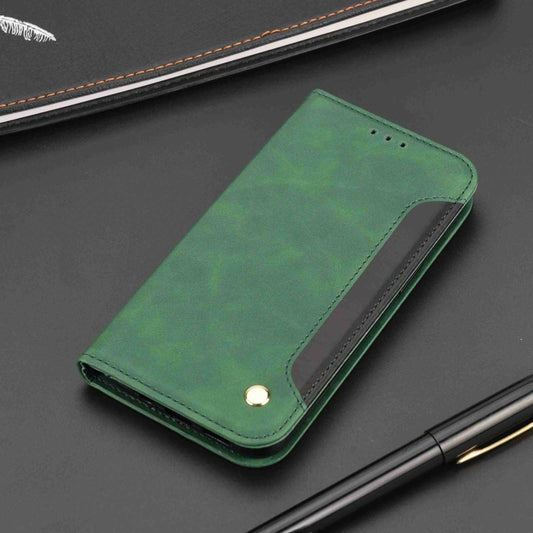 For iPhone 16 Plus Skin Feel Splicing Leather Phone Case(Green) by buy2fix