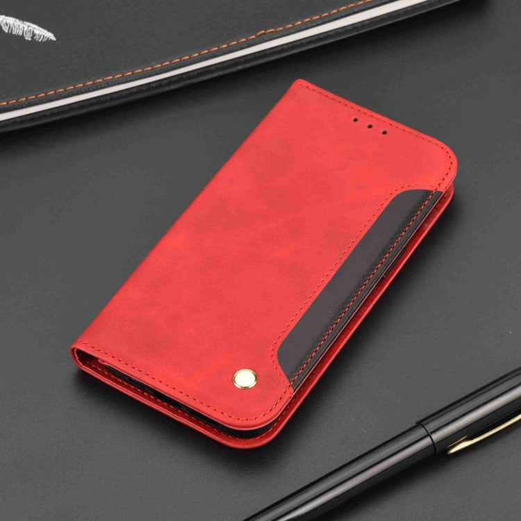 For iPhone 16 Plus Skin Feel Splicing Leather Phone Case(Red) - iPhone 16 Plus Cases by buy2fix | Online Shopping UK | buy2fix