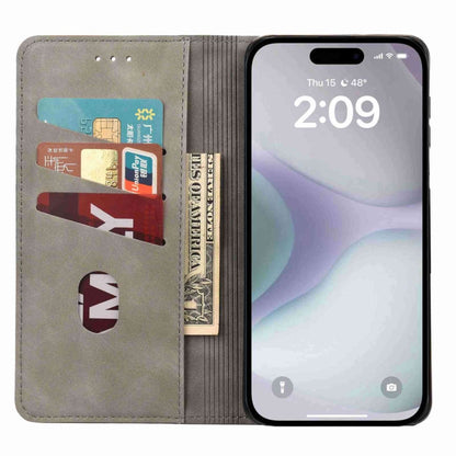 For iPhone 16 Skin Feel Splicing Leather Phone Case(Grey) - iPhone 16 Cases by buy2fix | Online Shopping UK | buy2fix