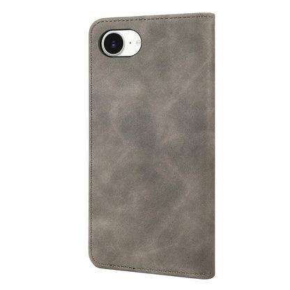For iPhone 16e Skin Feel Splicing Leather Phone Case(Grey) - iPhone 16e Cases by buy2fix | Online Shopping UK | buy2fix