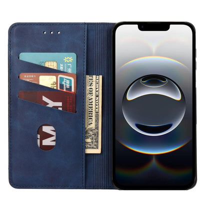 For iPhone 16e Skin Feel Splicing Leather Phone Case(Blue) - iPhone 16e Cases by buy2fix | Online Shopping UK | buy2fix