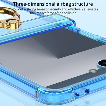 For Samsung Galaxy Z Flip7 5G Gkk Airbag Hinge Silicone Phone Case with Ring Holder(Transparent) - Galaxy Z Flip7 5G Cases by GKK | Online Shopping UK | buy2fix