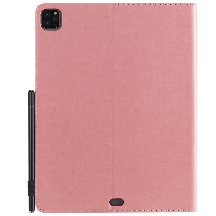 For iPad Pro 12.9 (2020) & (2018) Cat Bee Embossing Pattern Horizontal Flip Leather Tablet Case with Holder & Card Slots & Wallet & Pen Slot(Pink) - iPad Pro 12.9 (2020) Cases by buy2fix | Online Shopping UK | buy2fix