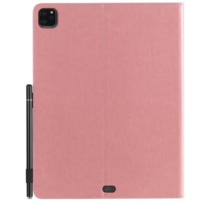 For iPad Pro 12.9 (2020) & (2018) Cat Bee Embossing Pattern Horizontal Flip Leather Tablet Case with Holder & Card Slots & Wallet & Pen Slot(Pink) - iPad Pro 12.9 (2020) Cases by buy2fix | Online Shopping UK | buy2fix