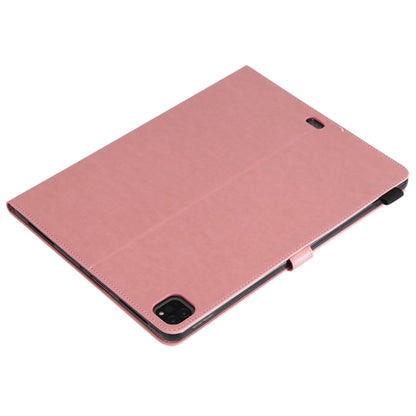 For iPad Pro 12.9 (2020) & (2018) Cat Bee Embossing Pattern Horizontal Flip Leather Tablet Case with Holder & Card Slots & Wallet & Pen Slot(Pink) - iPad Pro 12.9 (2020) Cases by buy2fix | Online Shopping UK | buy2fix