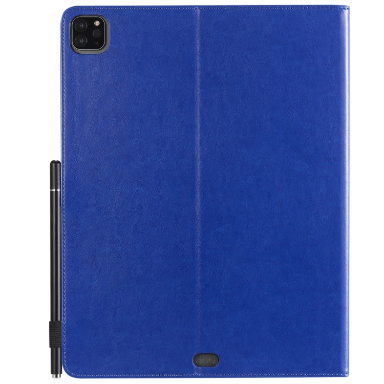 For iPad Pro 12.9 (2020) & (2018) Cat Bee Embossing Pattern Horizontal Flip Leather Tablet Case with Holder & Card Slots & Wallet & Pen Slot(Blue) - iPad Pro 12.9 (2020) Cases by buy2fix | Online Shopping UK | buy2fix