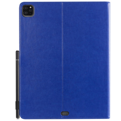 For iPad Pro 12.9 (2020) & (2018) Cat Bee Embossing Pattern Horizontal Flip Leather Tablet Case with Holder & Card Slots & Wallet & Pen Slot(Blue) - iPad Pro 12.9 (2020) Cases by buy2fix | Online Shopping UK | buy2fix