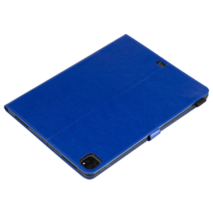 For iPad Pro 12.9 (2020) & (2018) Cat Bee Embossing Pattern Horizontal Flip Leather Tablet Case with Holder & Card Slots & Wallet & Pen Slot(Blue) - iPad Pro 12.9 (2020) Cases by buy2fix | Online Shopping UK | buy2fix