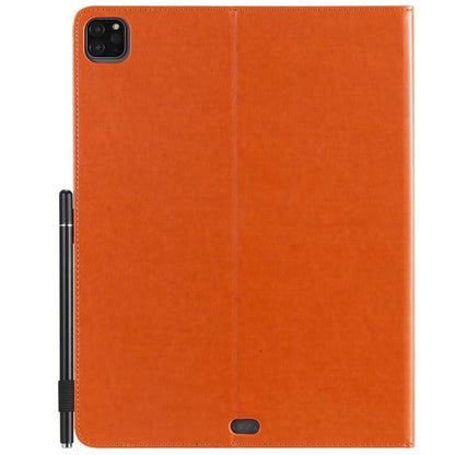 For iPad Pro 12.9 (2020) & (2018) Cat Bee Embossing Pattern Horizontal Flip Leather Tablet Case with Holder & Card Slots & Wallet & Pen Slot(Orange) - iPad Pro 12.9 (2020) Cases by buy2fix | Online Shopping UK | buy2fix