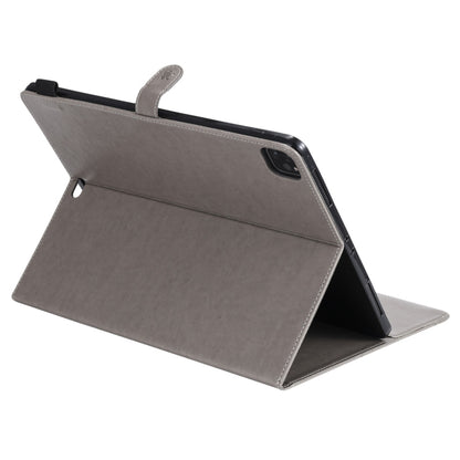 For iPad Pro 12.9 (2020) & (2018) Cat Bee Embossing Pattern Horizontal Flip Leather Tablet Case with Holder & Card Slots & Wallet & Pen Slot(Grey) - iPad Pro 12.9 (2020) Cases by buy2fix | Online Shopping UK | buy2fix