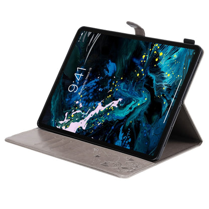 For iPad Pro 12.9 (2020) & (2018) Cat Bee Embossing Pattern Horizontal Flip Leather Tablet Case with Holder & Card Slots & Wallet & Pen Slot(Grey) - iPad Pro 12.9 (2020) Cases by buy2fix | Online Shopping UK | buy2fix
