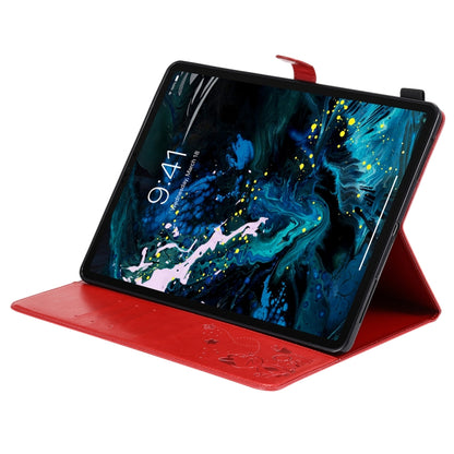 For iPad Pro 12.9 (2020) & (2018) Cat Bee Embossing Pattern Horizontal Flip Leather Tablet Case with Holder & Card Slots & Wallet & Pen Slot(Red) - iPad Pro 12.9 (2020) Cases by buy2fix | Online Shopping UK | buy2fix