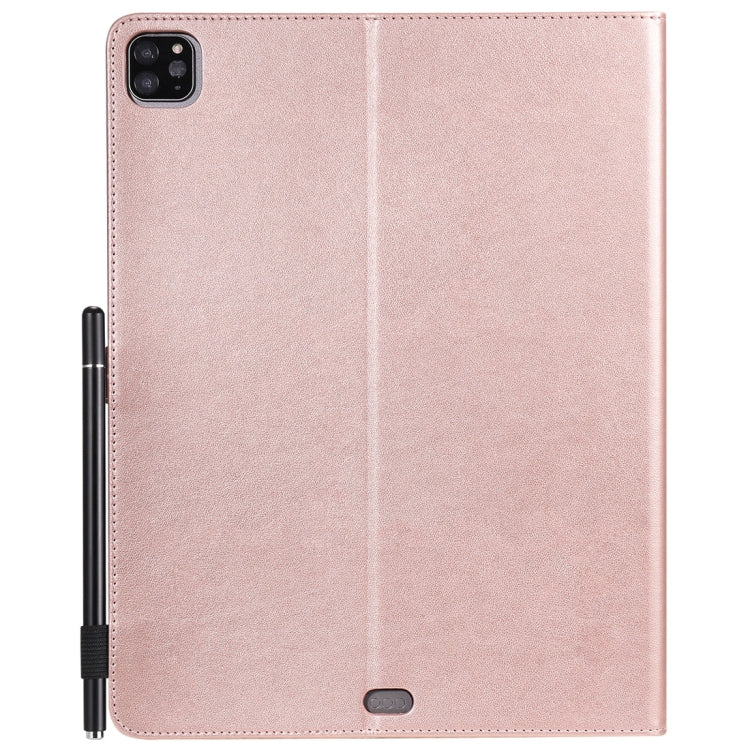 For iPad Pro 12.9 (2020) & (2018) Cat Bee Embossing Pattern Horizontal Flip Leather Tablet Case with Holder & Card Slots & Wallet & Pen Slot(Rose Gold) - iPad Pro 12.9 (2020) Cases by buy2fix | Online Shopping UK | buy2fix
