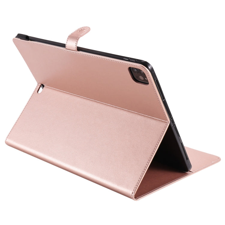 For iPad Pro 12.9 (2020) & (2018) Cat Bee Embossing Pattern Horizontal Flip Leather Tablet Case with Holder & Card Slots & Wallet & Pen Slot(Rose Gold) - iPad Pro 12.9 (2020) Cases by buy2fix | Online Shopping UK | buy2fix