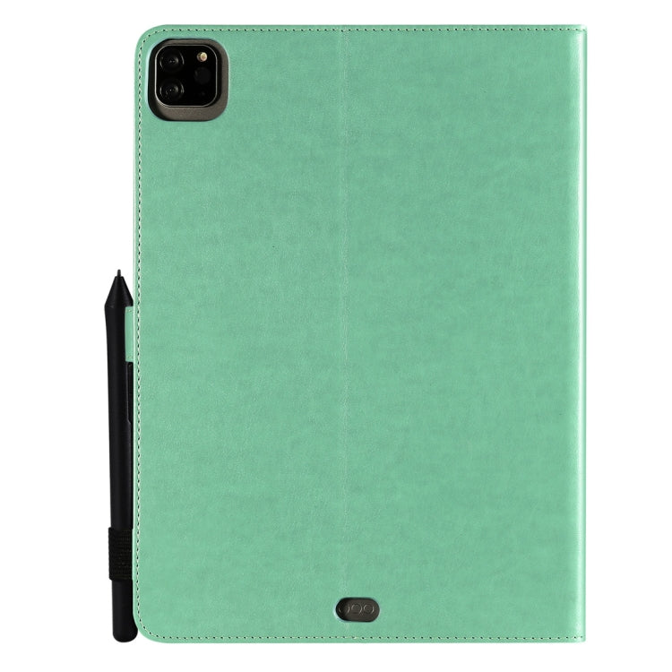 For iPad Pro 11 (2020) & (2018) Cat Bee Embossing Pattern Horizontal Flip Leather Tablet Case with Holder & Card Slots & Wallet & Pen Slot & Wake-up / Sleep Function(Green) - iPad Pro 11 (2020) Cases by buy2fix | Online Shopping UK | buy2fix