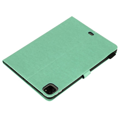 For iPad Pro 11 (2020) & (2018) Cat Bee Embossing Pattern Horizontal Flip Leather Tablet Case with Holder & Card Slots & Wallet & Pen Slot & Wake-up / Sleep Function(Green) - iPad Pro 11 (2020) Cases by buy2fix | Online Shopping UK | buy2fix