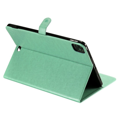 For iPad Pro 11 (2020) & (2018) Cat Bee Embossing Pattern Horizontal Flip Leather Tablet Case with Holder & Card Slots & Wallet & Pen Slot & Wake-up / Sleep Function(Green) - iPad Pro 11 (2020) Cases by buy2fix | Online Shopping UK | buy2fix