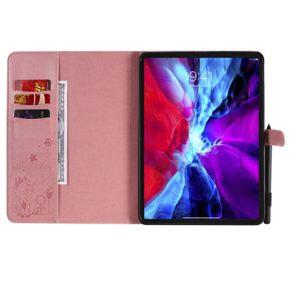 For iPad Pro 11 (2020) & (2018) Cat Bee Embossing Pattern Horizontal Flip Leather Tablet Case with Holder & Card Slots & Wallet & Pen Slot & Wake-up / Sleep Function(Pink) - iPad Pro 11 (2020) Cases by buy2fix | Online Shopping UK | buy2fix