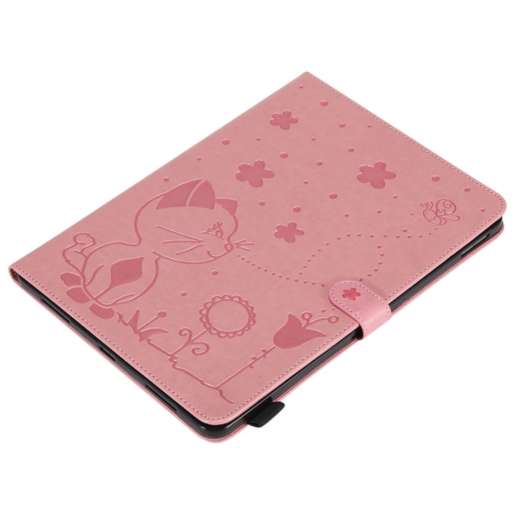 For iPad Pro 11 (2020) & (2018) Cat Bee Embossing Pattern Horizontal Flip Leather Tablet Case with Holder & Card Slots & Wallet & Pen Slot & Wake-up / Sleep Function(Pink) - iPad Pro 11 (2020) Cases by buy2fix | Online Shopping UK | buy2fix