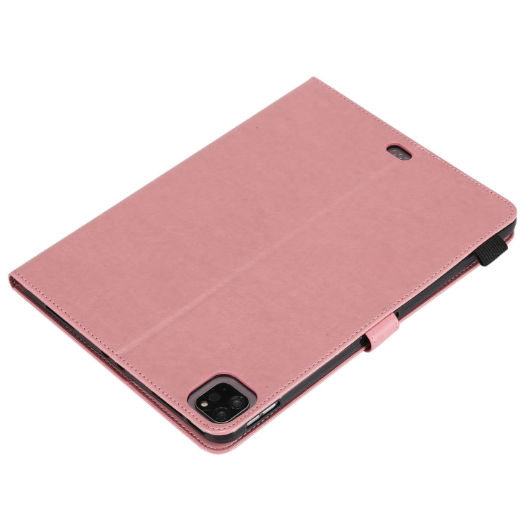 For iPad Pro 11 (2020) & (2018) Cat Bee Embossing Pattern Horizontal Flip Leather Tablet Case with Holder & Card Slots & Wallet & Pen Slot & Wake-up / Sleep Function(Pink) - iPad Pro 11 (2020) Cases by buy2fix | Online Shopping UK | buy2fix