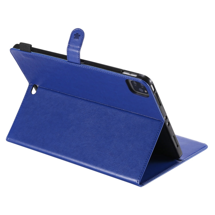 For iPad Pro 11 (2020) & (2018) Cat Bee Embossing Pattern Horizontal Flip Leather Tablet Case with Holder & Card Slots & Wallet & Pen Slot & Wake-up / Sleep Function(Blue) - iPad Pro 11 (2020) Cases by buy2fix | Online Shopping UK | buy2fix