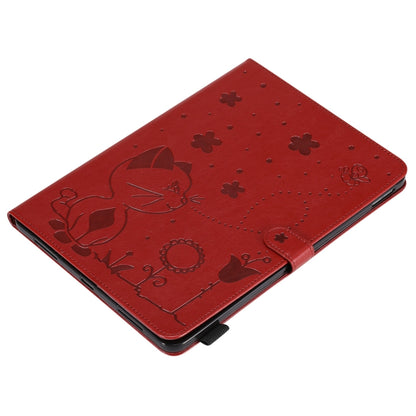 For iPad Pro 11 (2020) & (2018) Cat Bee Embossing Pattern Horizontal Flip Leather Tablet Case with Holder & Card Slots & Wallet & Pen Slot & Wake-up / Sleep Function(Red) - iPad Pro 11 (2020) Cases by buy2fix | Online Shopping UK | buy2fix