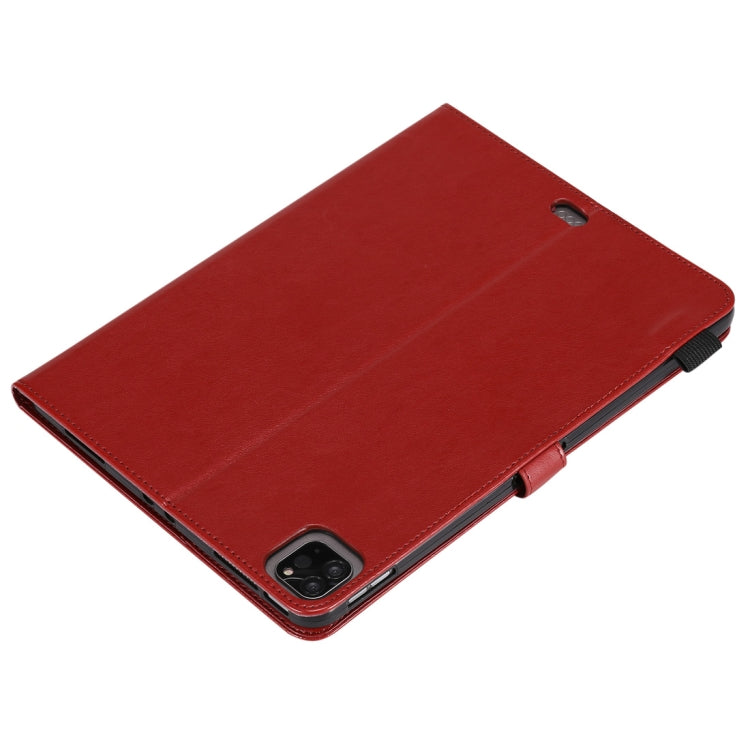 For iPad Pro 11 (2020) & (2018) Cat Bee Embossing Pattern Horizontal Flip Leather Tablet Case with Holder & Card Slots & Wallet & Pen Slot & Wake-up / Sleep Function(Red) - iPad Pro 11 (2020) Cases by buy2fix | Online Shopping UK | buy2fix