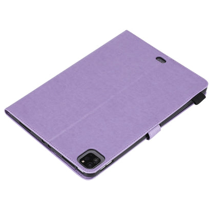 For iPad Pro 11 (2020) & (2018) Cat Bee Embossing Pattern Horizontal Flip Leather Tablet Case with Holder & Card Slots & Wallet & Pen Slot & Wake-up / Sleep Function(Purple) - iPad Pro 11 (2020) Cases by buy2fix | Online Shopping UK | buy2fix