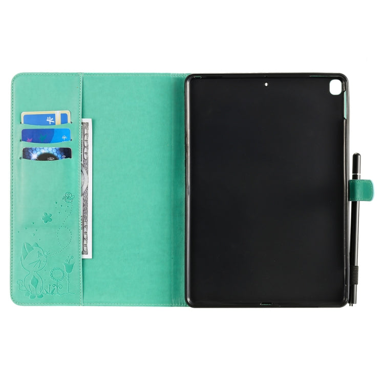 For iPad 10.2 / Air (2019) / Pro 10.5 Cat Bee Embossing Pattern Horizontal Flip Leather Case with Holder & Card Slots & Wallet & Pen Slot & Wake-up / Sleep Function(Green) - iPad 10.2 Cases by buy2fix | Online Shopping UK | buy2fix