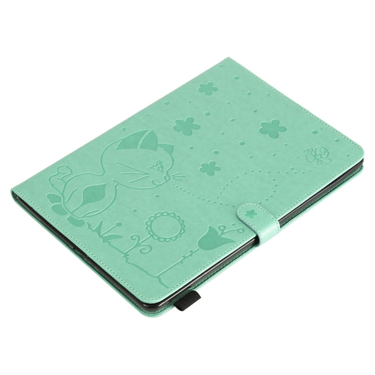 For iPad 10.2 / Air (2019) / Pro 10.5 Cat Bee Embossing Pattern Horizontal Flip Leather Case with Holder & Card Slots & Wallet & Pen Slot & Wake-up / Sleep Function(Green) - iPad 10.2 Cases by buy2fix | Online Shopping UK | buy2fix