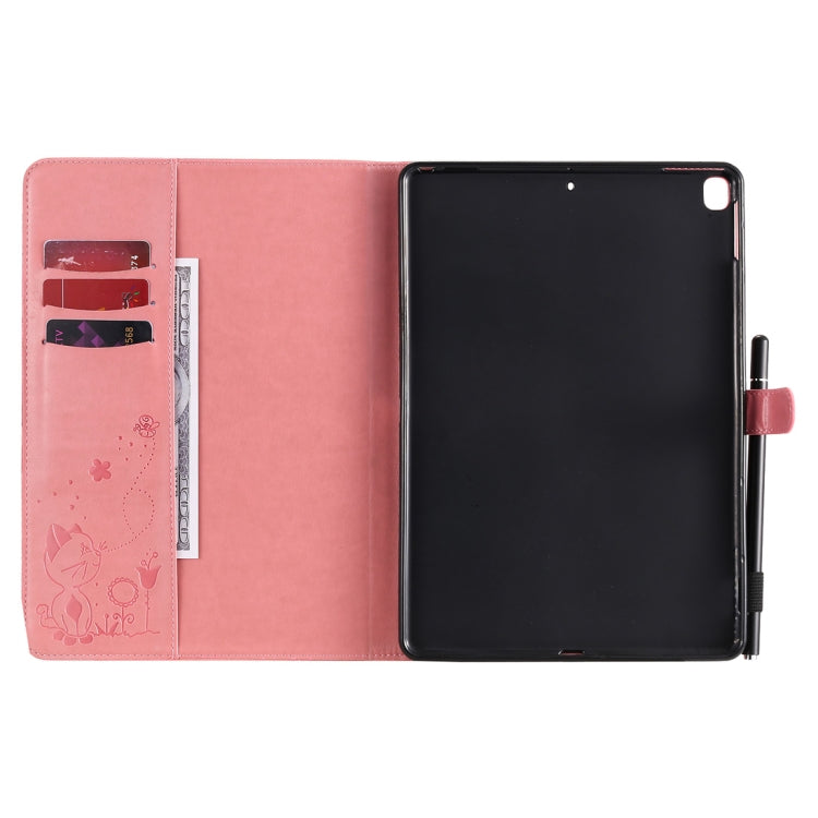 For iPad 10.2 / Air (2019) / Pro 10.5 Cat Bee Embossing Pattern Horizontal Flip Leather Case with Holder & Card Slots & Wallet & Pen Slot & Wake-up / Sleep Function(Pink) - iPad 10.2 Cases by buy2fix | Online Shopping UK | buy2fix