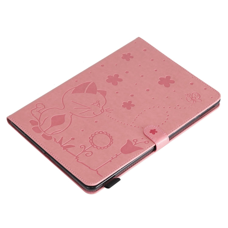 For iPad 10.2 / Air (2019) / Pro 10.5 Cat Bee Embossing Pattern Horizontal Flip Leather Case with Holder & Card Slots & Wallet & Pen Slot & Wake-up / Sleep Function(Pink) - iPad 10.2 Cases by buy2fix | Online Shopping UK | buy2fix