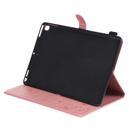 For iPad 10.2 / Air (2019) / Pro 10.5 Cat Bee Embossing Pattern Horizontal Flip Leather Case with Holder & Card Slots & Wallet & Pen Slot & Wake-up / Sleep Function(Pink) - iPad 10.2 Cases by buy2fix | Online Shopping UK | buy2fix