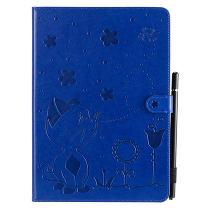 For iPad 10.2 / Air (2019) / Pro 10.5 Cat Bee Embossing Pattern Horizontal Flip Leather Case with Holder & Card Slots & Wallet & Pen Slot & Wake-up / Sleep Function(Blue) - iPad 10.2 Cases by buy2fix | Online Shopping UK | buy2fix