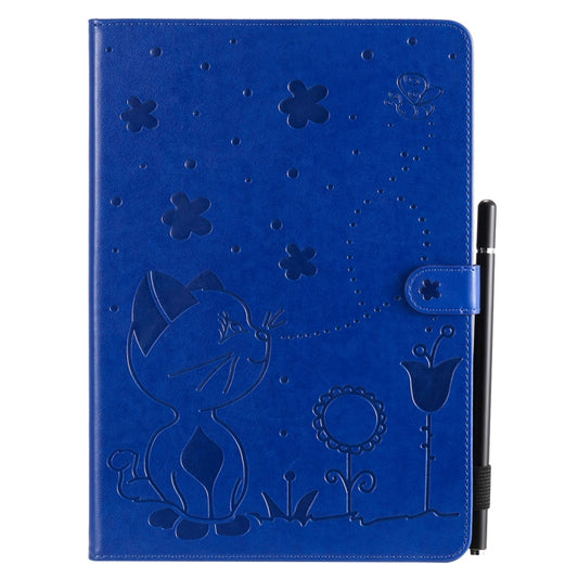 For iPad 10.2 / Air (2019) / Pro 10.5 Cat Bee Embossing Pattern Horizontal Flip Leather Case with Holder & Card Slots & Wallet & Pen Slot & Wake-up / Sleep Function(Blue) - iPad 10.2 Cases by buy2fix | Online Shopping UK | buy2fix