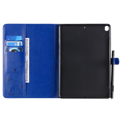 For iPad 10.2 / Air (2019) / Pro 10.5 Cat Bee Embossing Pattern Horizontal Flip Leather Case with Holder & Card Slots & Wallet & Pen Slot & Wake-up / Sleep Function(Blue) - iPad 10.2 Cases by buy2fix | Online Shopping UK | buy2fix