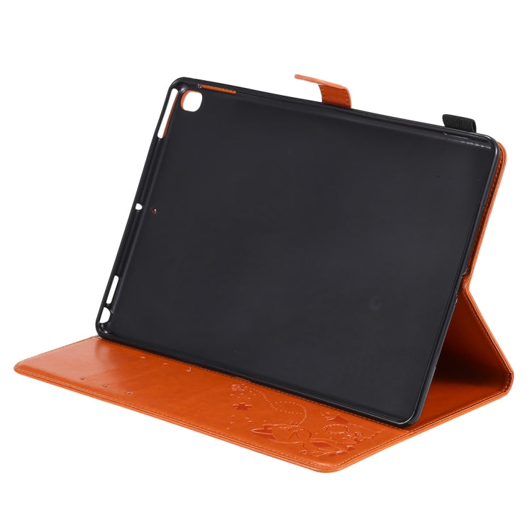For iPad 10.2 / Air (2019) / Pro 10.5 Cat Bee Embossing Pattern Horizontal Flip Leather Case with Holder & Card Slots & Wallet & Pen Slot & Wake-up / Sleep Function(Orange) - iPad 10.2 Cases by buy2fix | Online Shopping UK | buy2fix