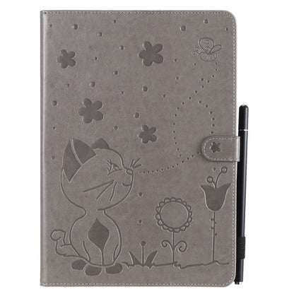 For iPad 10.2 / Air (2019) / Pro 10.5 Cat Bee Embossing Pattern Horizontal Flip Leather Case with Holder & Card Slots & Wallet & Pen Slot & Wake-up / Sleep Function(Grey) - iPad 10.2 Cases by buy2fix | Online Shopping UK | buy2fix