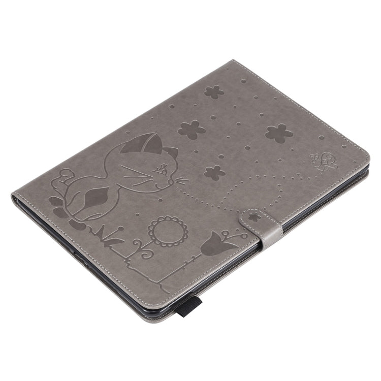 For iPad 10.2 / Air (2019) / Pro 10.5 Cat Bee Embossing Pattern Horizontal Flip Leather Case with Holder & Card Slots & Wallet & Pen Slot & Wake-up / Sleep Function(Grey) - iPad 10.2 Cases by buy2fix | Online Shopping UK | buy2fix