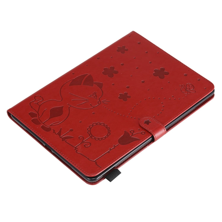 For iPad 10.2 / Air (2019) / Pro 10.5 Cat Bee Embossing Pattern Horizontal Flip Leather Case with Holder & Card Slots & Wallet & Pen Slot & Wake-up / Sleep Function(Red) - iPad 10.2 Cases by buy2fix | Online Shopping UK | buy2fix