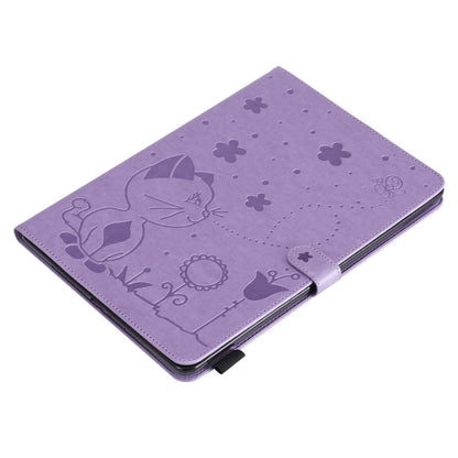 For iPad 10.2 / Air (2019) / Pro 10.5 Cat Bee Embossing Pattern Horizontal Flip Leather Case with Holder & Card Slots & Wallet & Pen Slot & Wake-up / Sleep Function(Purple) - iPad 10.2 Cases by buy2fix | Online Shopping UK | buy2fix