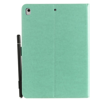 For iPad Air 2 / Air / 9.7 (2018) & (2017) Cat Bee Embossing Pattern Horizontal Flip Leather Case with Holder & Card Slots & Wallet & Pen Slot & Wake-up / Sleep Function(Green) - iPad 9.7 (2018) & (2017) Cases by buy2fix | Online Shopping UK | buy2fix