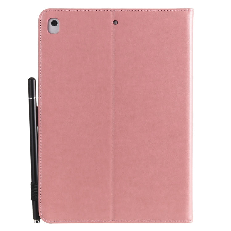 For iPad Air 2 / Air / 9.7 (2018) & (2017) Cat Bee Embossing Pattern Horizontal Flip Leather Case with Holder & Card Slots & Wallet & Pen Slot & Wake-up / Sleep Function(Pink) - iPad 9.7 (2018) & (2017) Cases by buy2fix | Online Shopping UK | buy2fix